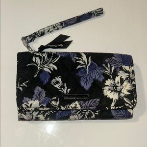 Vera Bradley Black and Blue Floral Clutch Wristlet
